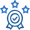 Quality assurance badge with checkmark and stars icon - SAAOL Delhi